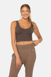 Ribbed Seamless Cropped Tank Top