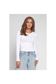 Crew Neck Long Sleeve Cotton Top