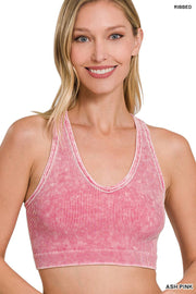 Premium Washed Seamless Rib Crop Tank