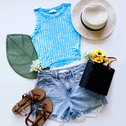 Ribbed Sleeveless Crop Tank Top