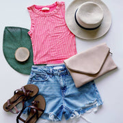 Ribbed Sleeveless Crop Tank Top