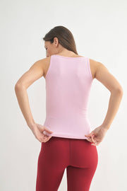 Square Neck Ribbed Tank Top