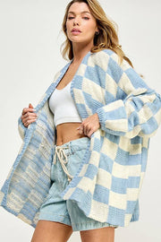 CHECK ME OUT CHECKERED CARDIGAN
