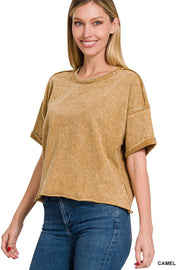 French Terry Washed Crop Top