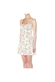 FLORAL A-LINE MINI CAMI DRESS TIE BUST