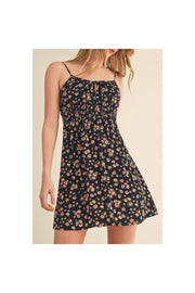 FLORAL PRINT SMOCKED WAIST CAMI MINI DRESS