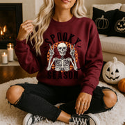 Spooky Season Skeleton Crewneck Sweatshirt Pullover Cotton