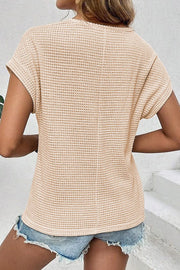 Oatmeal Lace Waffle Top