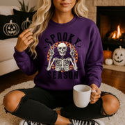 Spooky Season Skeleton Crewneck Sweatshirt Pullover Cotton