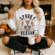 Spooky Season Skeleton Crewneck Sweatshirt Pullover Cotton